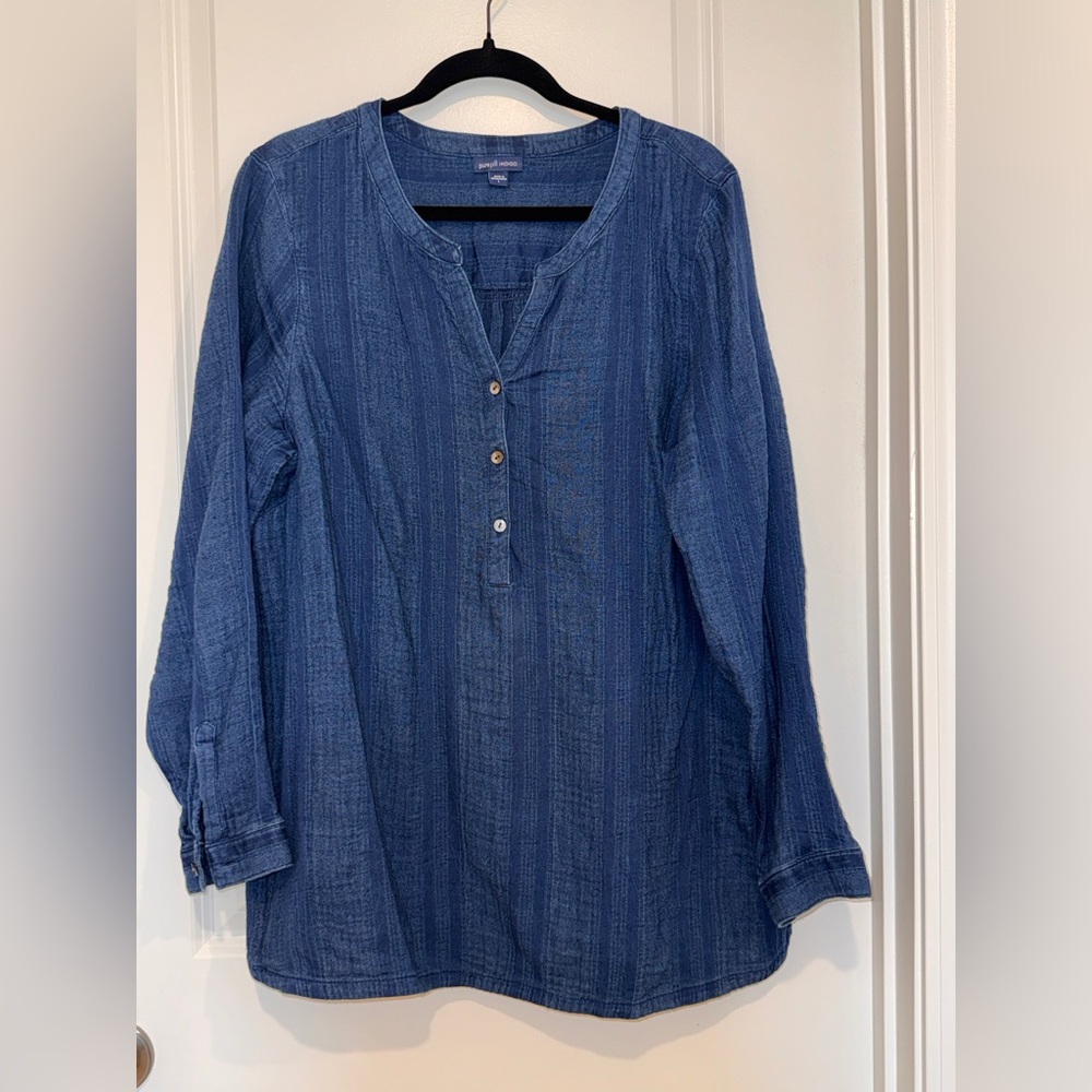 J. Jill Indigo Blue Tunic Top